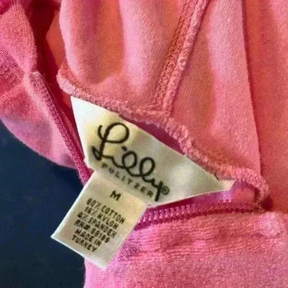 VINTAGE Y2K LILLY PULITZER VELOUR HOODIE pink - SIZE medium - Picture 2 of 3